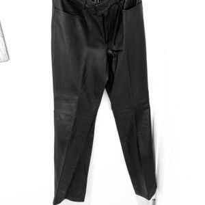 INC BLACK LEATHER PANTS